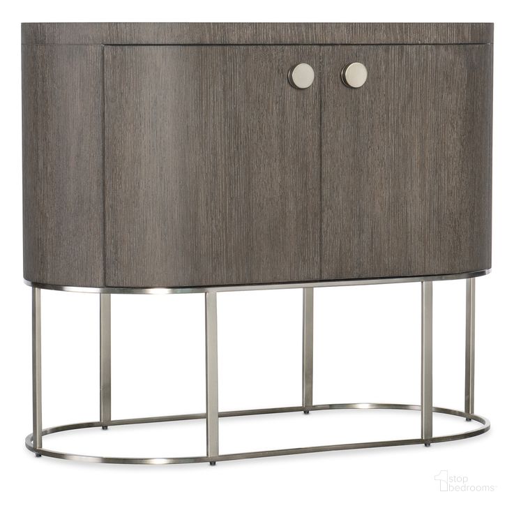 The appearance of Modern Mood Oval Nightstand In Brown designed by Hooker in the modern / contemporary interior design. This brown piece of furniture  was selected by 1StopBedrooms from Mood Collection to add a touch of cosiness and style into your home. Sku: 6850-90317-89. Product Type: Nightstand. Material: Wood Veneer. Image1