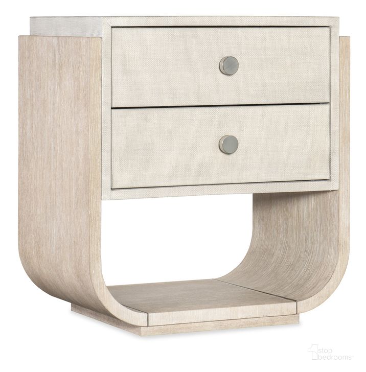 The appearance of Modern Mood Two Drawer Nightstand In Light Brown designed by Hooker in the modern / contemporary interior design. This light brown piece of furniture  was selected by 1StopBedrooms from Mood Collection to add a touch of cosiness and style into your home. Sku: 6850-90416-80. Product Type: Nightstand. Material: Wood Veneer. Image1