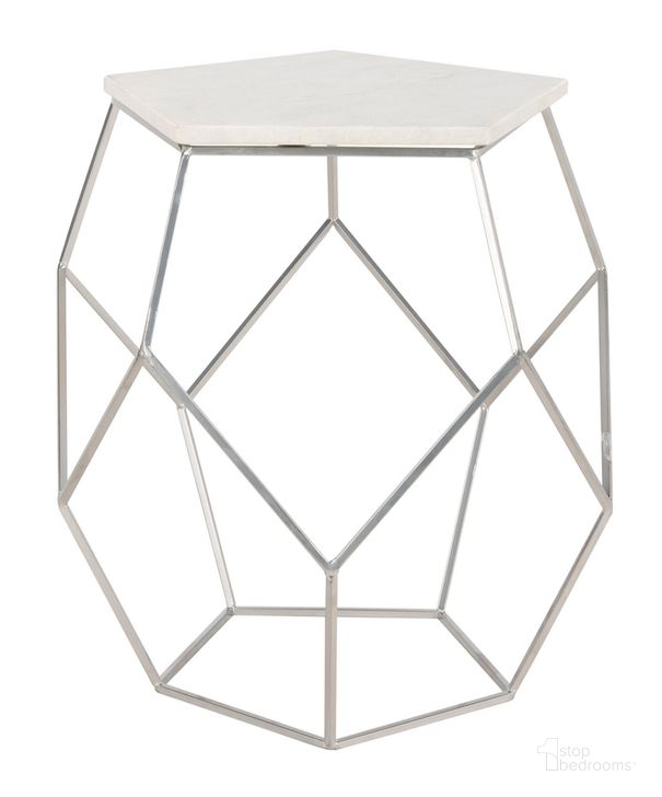 The appearance of Modern Pentagon Marble Top Side Table designed by Safavieh in the modern / contemporary interior design. This silver piece of furniture  was selected by 1StopBedrooms from Modern Collection to add a touch of cosiness and style into your home. Sku: FOX4515A. Product Type: Accent Table. Material: Iron. Image1