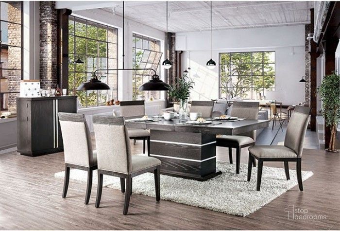 The appearance of Modoc Espresso Extendable Dining Room Set designed by Furniture of America in the transitional interior design. This black and brown piece of furniture  was selected by 1StopBedrooms from Modoc Collection to add a touch of cosiness and style into your home. Sku: CM3337T-1;CM3337T-2;CM3337SC-2PK. Material: Wood. Product Type: Dining Room Set. Size: 40". Image1