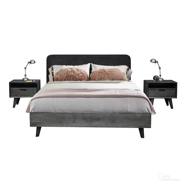 The appearance of Mohave 3-Piece Acacia King Bed and Nightstands Bedroom Set designed by Armen Living in the modern / contemporary interior design. This gray piece of furniture  was selected by 1StopBedrooms from Mohave Collection to add a touch of cosiness and style into your home. Sku: LCMVBDTGKGBX1;LCMVBDTGKGBX2;LCMVBDTGKGBX3;LCMVBDTGKGBX4;LCMOLATG;LCMOLATG. Material: Wood. Product Type: Bedroom Set. Bed Size: King. Image1
