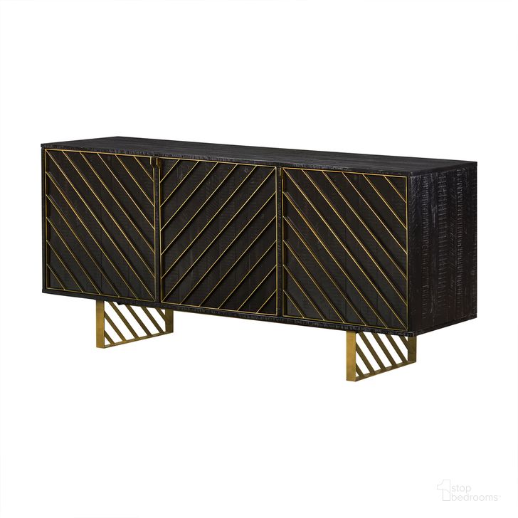 The appearance of Monaco Rectangular Sideboard In Black designed by Armen Living in the transitional interior design. This black piece of furniture  was selected by 1StopBedrooms from Monaco Collection to add a touch of cosiness and style into your home. Sku: LCMOBUBL. Material: Wood. Product Type: Sideboard. Image1