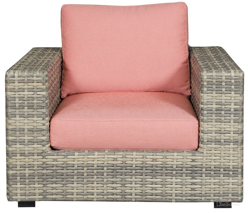 The appearance of Montclair Outdoor Chair In Coral and Tan designed by Vanguard Furniture in the  interior design. This coral piece of furniture  was selected by 1StopBedrooms from Montclair Collection to add a touch of cosiness and style into your home. Sku: OW100-CH_650284. Material: Weave. Product Type: Outdoor Chair. Image1