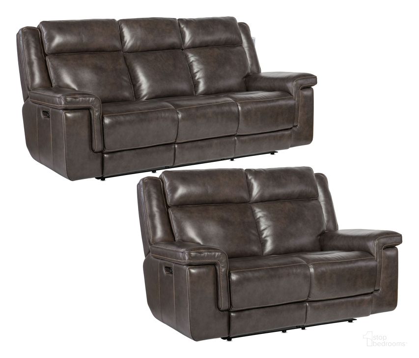 The appearance of Montel Cosmos Cocao Leather Lay Flat Power Reclining Living Room Set With Power Headrest And Lumbar designed by Hooker in the transitional interior design. This brown piece of furniture  was selected by 1StopBedrooms from Montel Collection to add a touch of cosiness and style into your home. Sku: SS705-PHL3-095;SS705-PHL2-095. Material: Leather. Product Type: Living Room Set. Image1