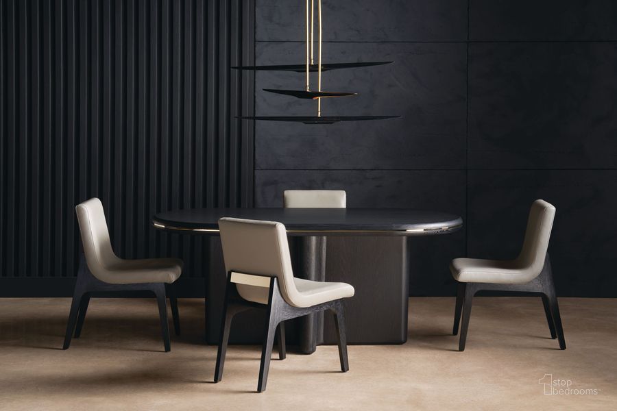 The appearance of Monty Dining Room Set In Gold designed by Caracole in the modern / contemporary interior design. This gold piece of furniture  was selected by 1StopBedrooms from Kelly Hoppen Collection to add a touch of cosiness and style into your home. Sku: KHC-022-203B;KHC-022-203T;KHC-022-282. Material: Wood. Product Type: Dining Room Set. Size: 71". Image1