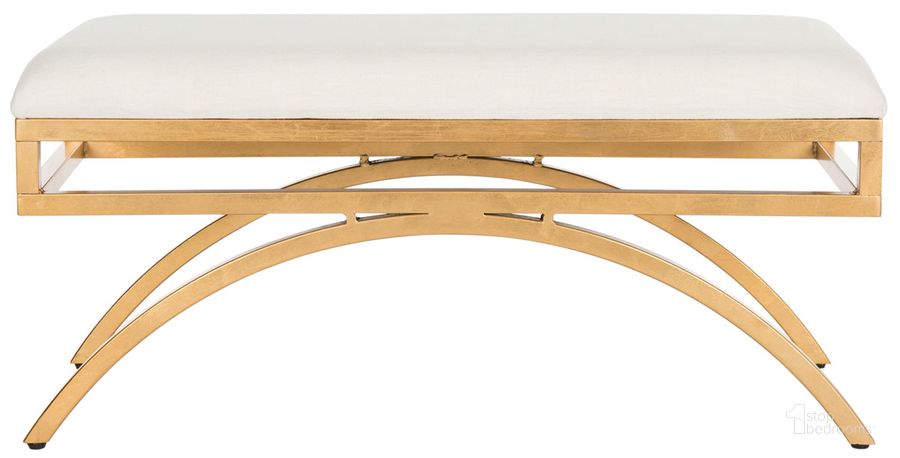 The appearance of Moon Light Beige and Gold Arc Bench designed by Safavieh in the modern / contemporary interior design. This light beige piece of furniture  was selected by 1StopBedrooms from Moon Collection to add a touch of cosiness and style into your home. Sku: FOX6250C. Product Type: Bench. Material: Iron. Image1