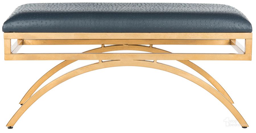 The appearance of Moon Navy and Gold Arc Bench designed by Safavieh in the modern / contemporary interior design. This gold navy piece of furniture  was selected by 1StopBedrooms from Moon Collection to add a touch of cosiness and style into your home. Sku: FOX6250B. Product Type: Bench. Material: Iron. Image1