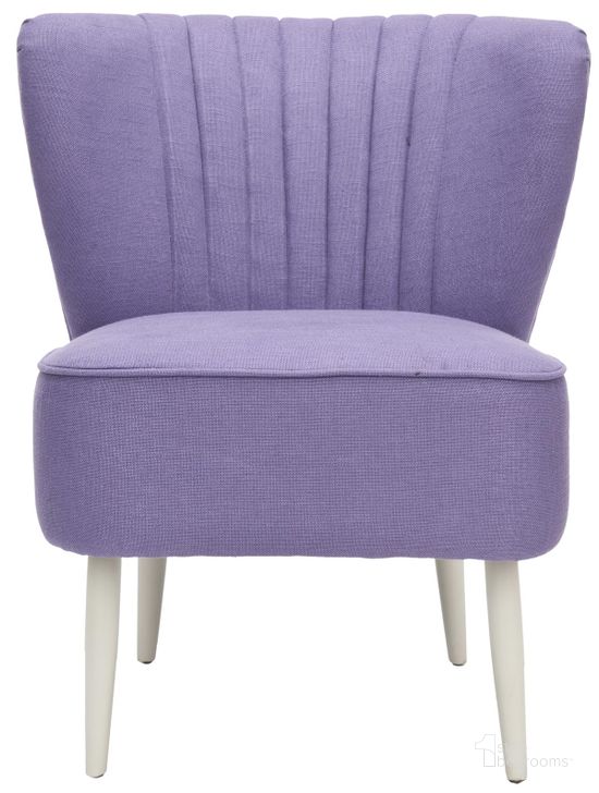 The appearance of Morgan Lavender and Eggshell Accent Chair designed by Safavieh in the transitional interior design. This purple piece of furniture  was selected by 1StopBedrooms from Morgan Collection to add a touch of cosiness and style into your home. Sku: MCR4548C. Material: Wood. Product Type: Accent Chair. Image1