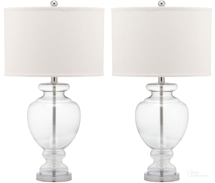 The appearance of Morocco Clear 27 Inch Glass Table Lamp Set of 2 designed by Safavieh in the rustic / southwestern interior design. This clear piece of furniture  was selected by 1StopBedrooms from Morocco Collection to add a touch of cosiness and style into your home. Sku: LIT4052B-SET2. Product Type: Table Lamp. Image1