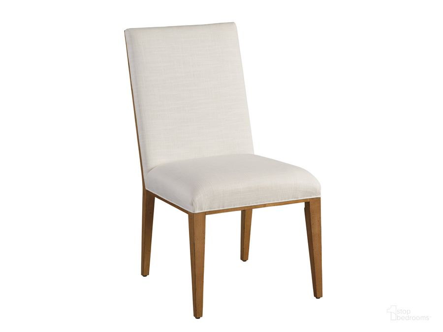 The appearance of Mosaic Upholstered Side Chair designed by Barclay Butera in the transitional interior design. This white piece of furniture  was selected by 1StopBedrooms from Laguna Collection to add a touch of cosiness and style into your home. Sku: 01-0934-882-01. Product Type: Side Chair. Image1