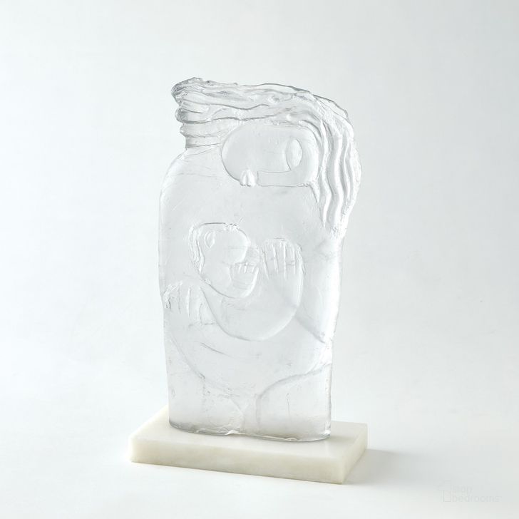 The appearance of Mother And Child Case Glass Sculpture On A Stone Base In Clear designed by Global Views in the modern / contemporary interior design. This clear piece of furniture  was selected by 1StopBedrooms from Mother Collection to add a touch of cosiness and style into your home. Sku: 1.10845. Material: Glass. Product Type: Sculpture. Image1