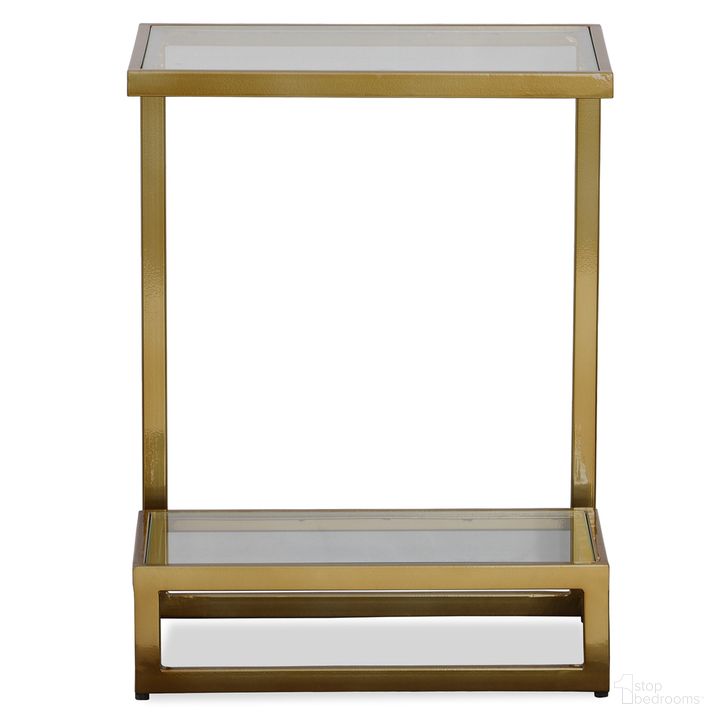 The appearance of Musing Accent Table In Brushed Brass designed by Uttermost in the  interior design. This brushed brass piece of furniture  was selected by 1StopBedrooms from Musing Collection to add a touch of cosiness and style into your home. Sku: 22913. Product Type: Accent Table. Material: Iron. Image1