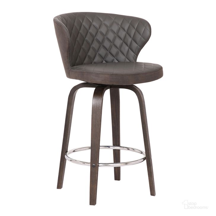 The appearance of Mynette 26 Inch Swivel Brown Faux Leather Bar Stool designed by Armen Living in the transitional interior design. This brown piece of furniture  was selected by 1StopBedrooms from Mynette Collection to add a touch of cosiness and style into your home. Sku: LCMTBAWABR26. Material: Wood. Product Type: Barstool. Image1