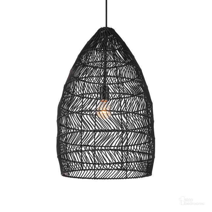 The appearance of Nandi 1 Light Woven Pendant In Black designed by Uttermost in the  interior design. This black piece of furniture  was selected by 1StopBedrooms from Nandi Collection to add a touch of cosiness and style into your home. Sku: 21588. Material: Steel. Product Type: Pendant Lighting. Image1
