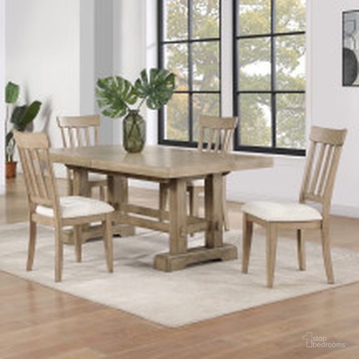 The appearance of Napa 5-Piece 72-108 Inch Dining Room Set In Sand designed by Steve Silver in the modern / contemporary interior design. This sand piece of furniture  was selected by 1StopBedrooms from Napa Collection to add a touch of cosiness and style into your home. Sku: NP500SS;NP500SS;NP500TS. Product Type: Dining Room Set. Material: MDF. Image1