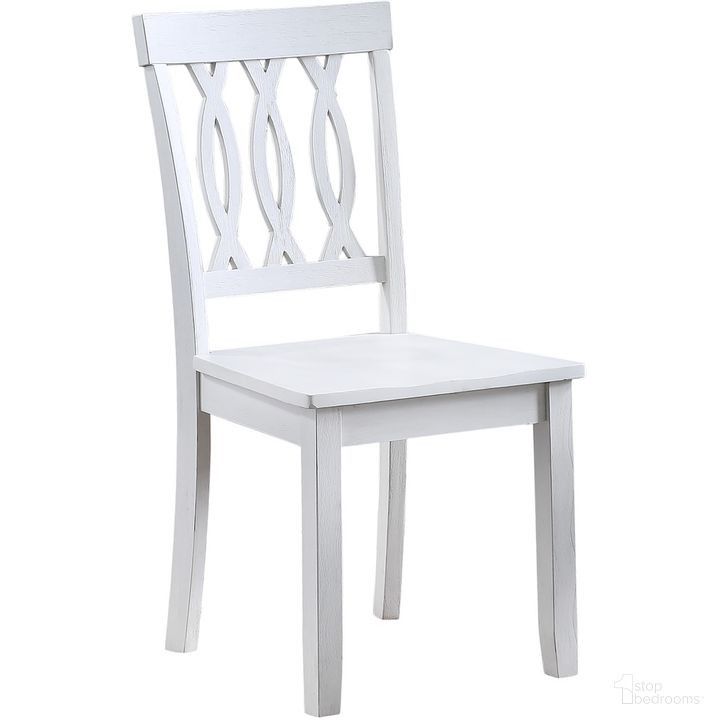 The appearance of Naples Side Chair In White - Set Of 2 designed by Steve Silver in the country / farmhouse interior design. This white piece of furniture  was selected by 1StopBedrooms from Naples Collection to add a touch of cosiness and style into your home. Sku: NA500SW. Product Type: Side Chair. Material: Rubberwood. Image1