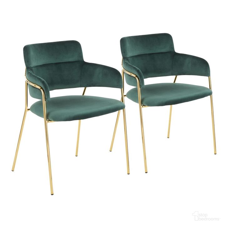 The appearance of Napoli Chair Set of 2 In Green designed by Lumisource in the modern / contemporary interior design. This green piece of furniture  was selected by 1StopBedrooms from Napoli Collection to add a touch of cosiness and style into your home. Sku: CH-NAPOLI AUVGN2. Product Type: Chair. Material: Velvet. Image1