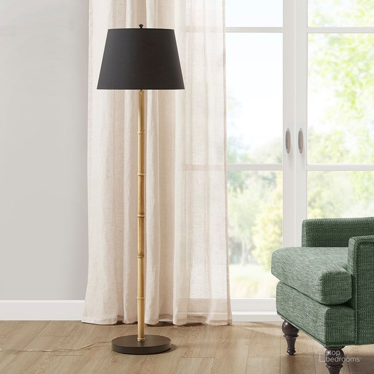 The appearance of Nassau 60 Inch Metal Bamboo Floor Lamp In Black and Natural designed by Olliix in the  interior design. This black and natural piece of furniture  was selected by 1StopBedrooms from Nassau Collection to add a touch of cosiness and style into your home. Sku: MT154-0071. Product Type: Floor Lamp. Material: Iron. Image1