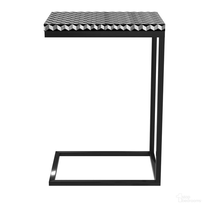 The appearance of Nava Accent Table In Black designed by Bassett Mirror Company in the modern / contemporary interior design. This black piece of furniture  was selected by 1StopBedrooms from  to add a touch of cosiness and style into your home. Sku: 8720-LR-223EC. Material: Metal. Product Type: Accent Table. Image1