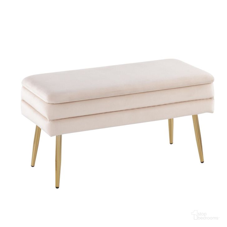 The appearance of Neapolitan Storage Bench In Cream designed by Lumisource in the modern / contemporary interior design. This cream piece of furniture  was selected by 1StopBedrooms from Neapolitan Collection to add a touch of cosiness and style into your home. Sku: OT-NEO AUVCR. Product Type: Storage Bench. Material: Velvet. Image1
