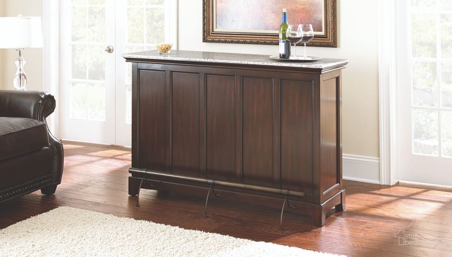 The appearance of Newbury Medium Cherry Bar designed by Steve Silver in the transitional interior design. This brown piece of furniture  was selected by 1StopBedrooms from Newbury Collection to add a touch of cosiness and style into your home. Sku: NW660B. Material: Wood. Product Type: Bar Cabinet. Image1