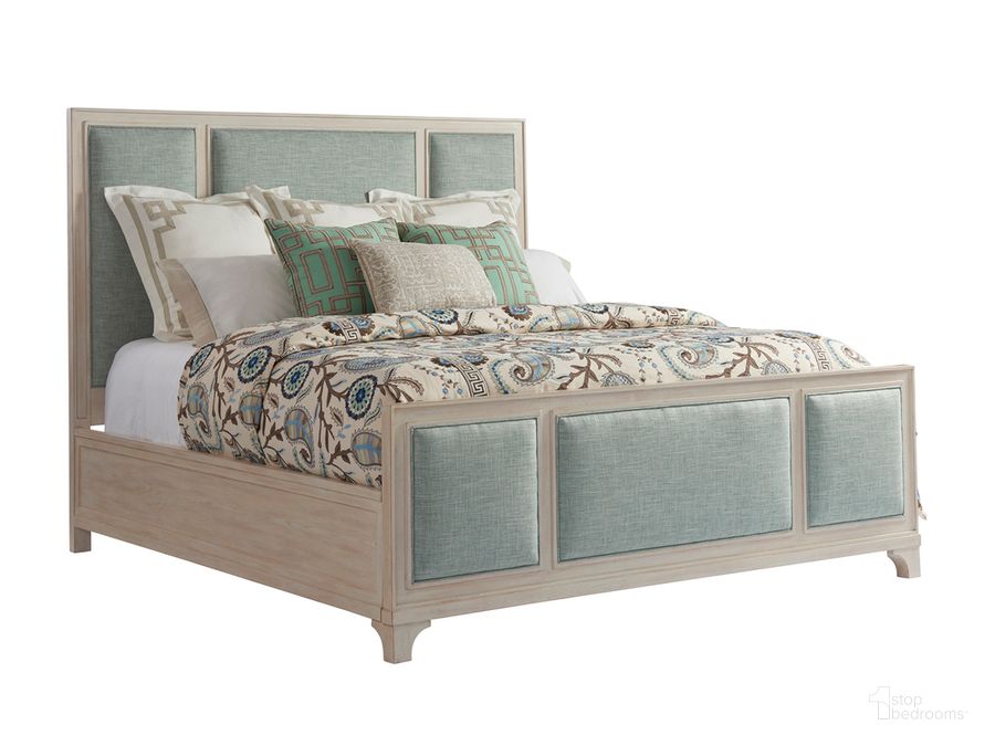 The appearance of Newport Crystal Cove Upholstered Panel King Bed designed by Barclay Butera in the traditional interior design. This teal piece of furniture  was selected by 1StopBedrooms from Newport Collection to add a touch of cosiness and style into your home. Sku: 01-0921-134C-40. Bed Type: Panel Bed. Material: Wood. Product Type: Panel Bed. Bed Size: King. Image1