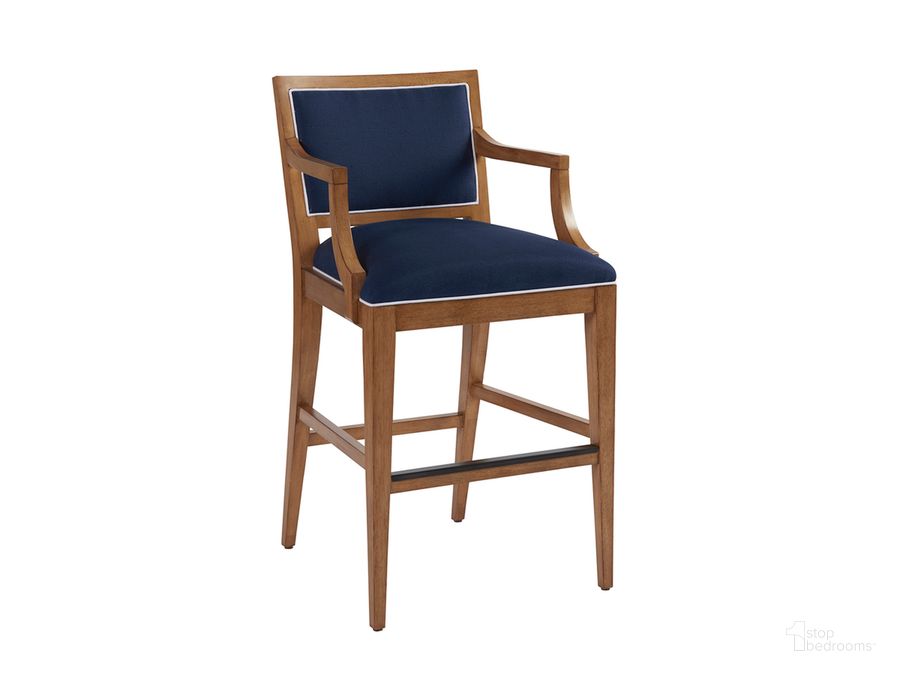 The appearance of Newport Eastbluff Upholstered Bar Stool 01-0920-896-40 designed by Barclay Butera in the traditional interior design. This sandstone piece of furniture  was selected by 1StopBedrooms from Newport Collection to add a touch of cosiness and style into your home. Sku: 01-0920-896-40. Material: Wood. Product Type: Barstool. Image1