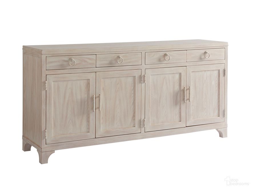 The appearance of Newport Sailcloth Bayside Buffet By Barclay Butera designed by Barclay Butera in the transitional interior design. This cream piece of furniture  was selected by 1StopBedrooms from Newport Collection to add a touch of cosiness and style into your home. Sku: 01-0921-852. Material: Wood. Product Type: Buffets, Sideboards and Server. Image1
