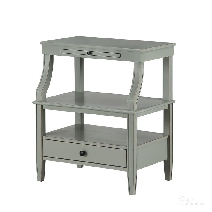 The appearance of Newton Storage Nightstand In Antique Grey designed by Comfort Pointe in the transitional interior design. This antique grey piece of furniture  was selected by 1StopBedrooms from Newton Collection to add a touch of cosiness and style into your home. Sku: 823-10-96. Product Type: Nightstand. Material: Poplar. Image1