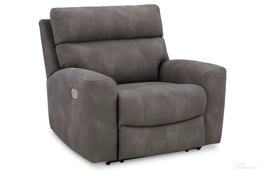 The appearance of Next-Gen DuraPella Power Recliner In Slate designed by Signature Design by Ashley in the modern / contemporary interior design. This slate piece of furniture  was selected by 1StopBedrooms from Next-Gen Durapella Collection to add a touch of cosiness and style into your home. Sku: 6100313. Material: Fabric. Product Type: Recliner. Image1