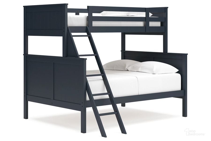 The appearance of Nextonfort Twin over Full Bunk Bed In Blue designed by Signature Design by Ashley in the transitional interior design. This blue piece of furniture  was selected by 1StopBedrooms from Nextonfort Collection to add a touch of cosiness and style into your home. Sku: B396-158PL;B396-158PU;B396-158R. Bed Type: Bunk Bed. Product Type: Bunk Bed. Bed Size: Twin Over Full. Image1