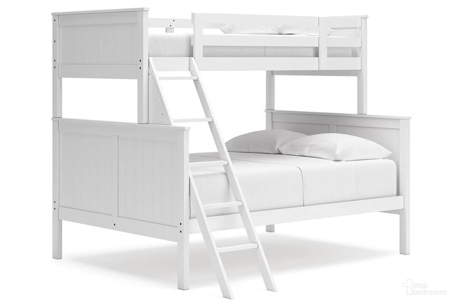The appearance of Nextonfort Twin over Full Bunk Bed In White designed by Signature Design by Ashley in the transitional interior design. This white piece of furniture  was selected by 1StopBedrooms from Nextonfort Collection to add a touch of cosiness and style into your home. Sku: B396-258PL;B396-258PU;B396-258R. Bed Type: Bunk Bed. Product Type: Bunk Bed. Bed Size: Twin Over Full. Image1