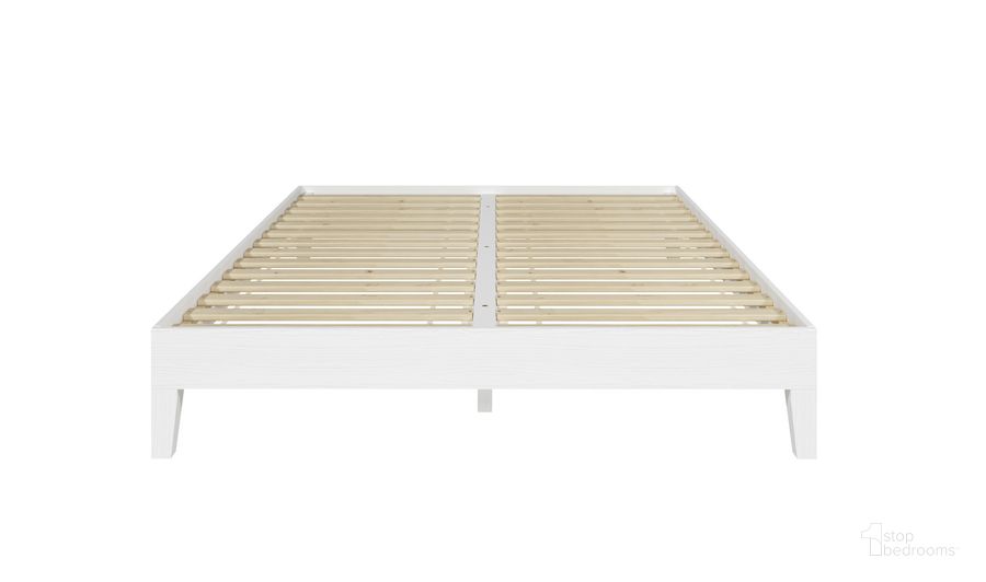 The appearance of Nix Queen Platform Bed In White designed by Steve Silver in the modern / contemporary interior design. This white piece of furniture  was selected by 1StopBedrooms from Nix Collection to add a touch of cosiness and style into your home. Sku: NIX900QPBW. Bed Type: Platform Bed. Product Type: Platform Bed. Bed Size: Queen. Material: Solid Pine. Image1