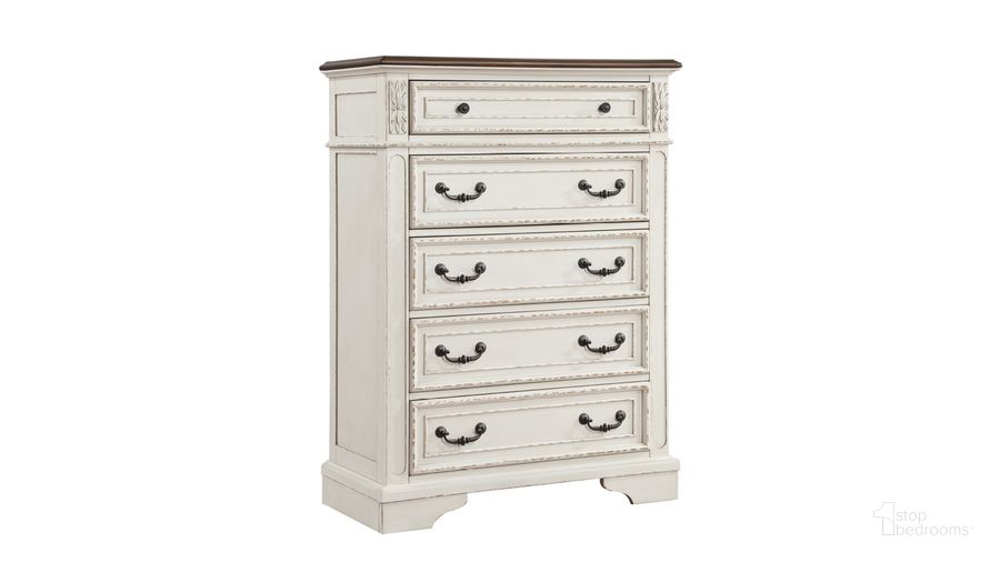 The appearance of Noble 5- Drawer Chest In White designed by Galaxy Home Furnishings in the traditional interior design. This white piece of furniture  was selected by 1StopBedrooms from Noble Collection to add a touch of cosiness and style into your home. Sku: 601955551137. Material: Wood. Product Type: Chest. Image1