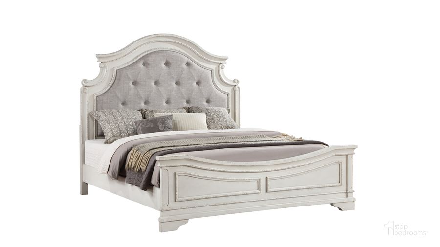 The appearance of Noble King Bed In White designed by Galaxy Home Furnishings in the traditional interior design. This white piece of furniture  was selected by 1StopBedrooms from Noble Collection to add a touch of cosiness and style into your home. Sku: 601955551113-1;601955551113-2;601955551113-3. Material: Wood. Product Type: Bed. Bed Size: King. Image1