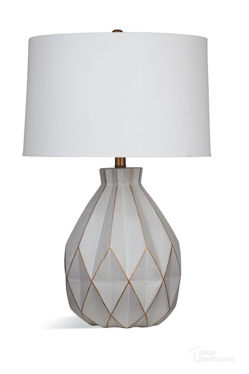 The appearance of Nofa Table Lamp In Grey and Gold Trim designed by Bassett Mirror Company in the traditional interior design. This grey and gold piece of furniture  was selected by 1StopBedrooms from  to add a touch of cosiness and style into your home. Sku: L4225T. Material: Ceramic. Product Type: Table Lamp. Image1