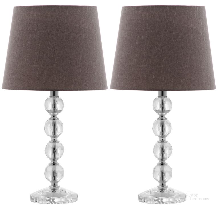 The appearance of Nola Clear and Light Grey 16 Inch Stacked Crystal Ball Lamp Set of 2 designed by Safavieh in the traditional interior design. This clear piece of furniture  was selected by 1StopBedrooms from Nola Collection to add a touch of cosiness and style into your home. Sku: LIT4123B-SET2. Material: Chrome. Product Type: Table Lamp. Image1