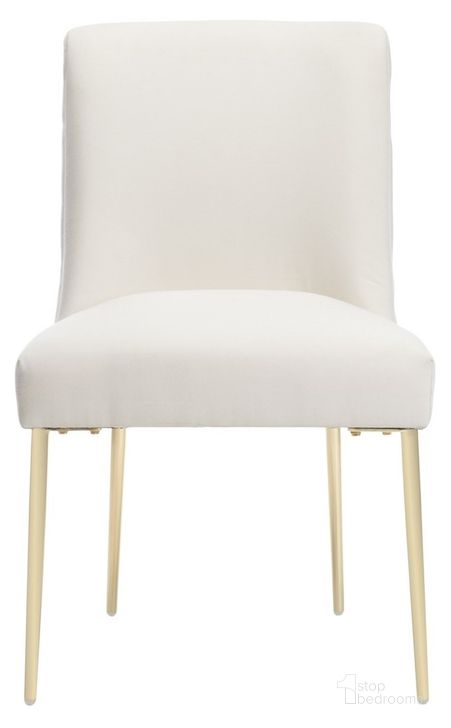 The appearance of Nolita Dining Chair In Off White designed by Safavieh Couture in the modern / contemporary interior design. This off white piece of furniture  was selected by 1StopBedrooms from Nolita Collection to add a touch of cosiness and style into your home. Sku: KNT4086G. Material: Wood. Product Type: Dining Chair. Image1