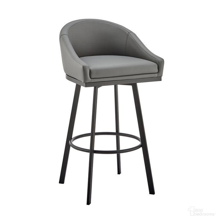 The appearance of Noran Swivel Bar Stool In Gray designed by Armen Living in the modern / contemporary interior design. This gray piece of furniture  was selected by 1StopBedrooms from Noran Collection to add a touch of cosiness and style into your home. Sku: 840254335738. Material: Metal. Product Type: Barstool. Image1