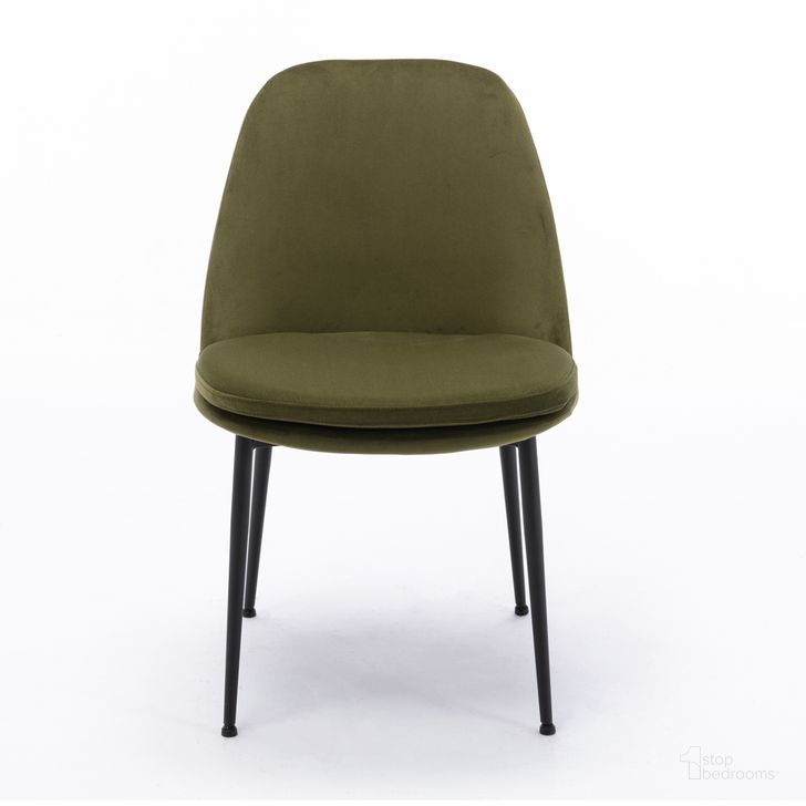 The appearance of Norris Side Chair Set of 2 In Olive Green designed by Aeons in the  interior design. This olive green piece of furniture  was selected by 1StopBedrooms from  to add a touch of cosiness and style into your home. Sku: AE8417-Olive. Product Type: Side Chair. Material: Plywood. Image1