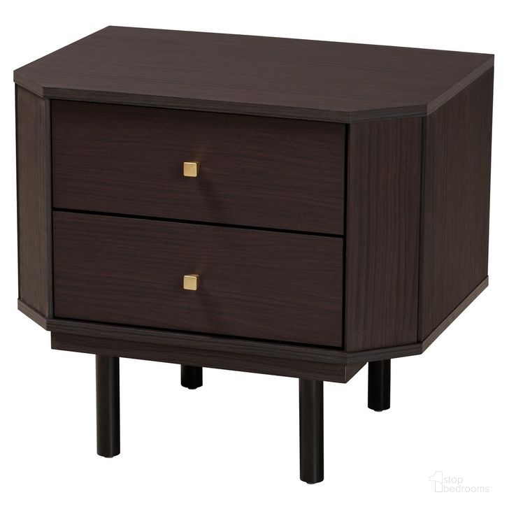 The appearance of Norwood Two Tone Wood 2 Drawer End Table In Espresso Brown and Black designed by Baxton Studio in the transitional interior design. This brown/black piece of furniture  was selected by 1StopBedrooms from Norwood Collection to add a touch of cosiness and style into your home. Sku: LV34ST3424WI-MW-Side Table. Material: Wood. Product Type: End Table. Image1