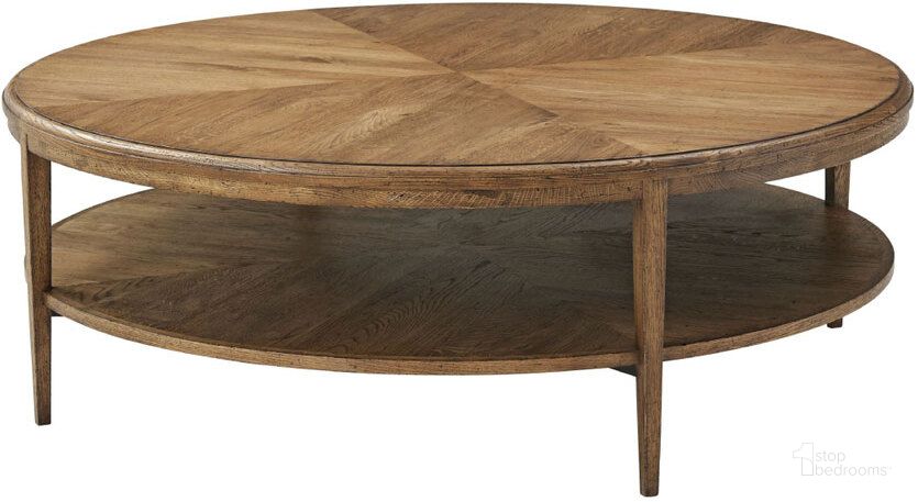 The appearance of Nova Round Cocktail Table designed by Theodore Alexander in the traditional interior design. This natural piece of furniture  was selected by 1StopBedrooms from Nova Collection to add a touch of cosiness and style into your home. Sku: TAS51062.C253. Material: Wood. Product Type: Cocktail Table. Image1