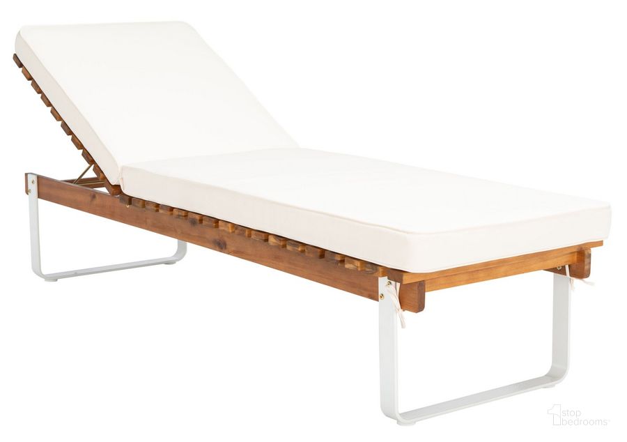 The appearance of Nuca Sunlounger in White designed by Safavieh in the modern / contemporary interior design. This white piece of furniture  was selected by 1StopBedrooms from Nuca Collection to add a touch of cosiness and style into your home. Sku: PAT7084A. Material: Wood. Product Type: Outdoor Chaise Lounge. Image1