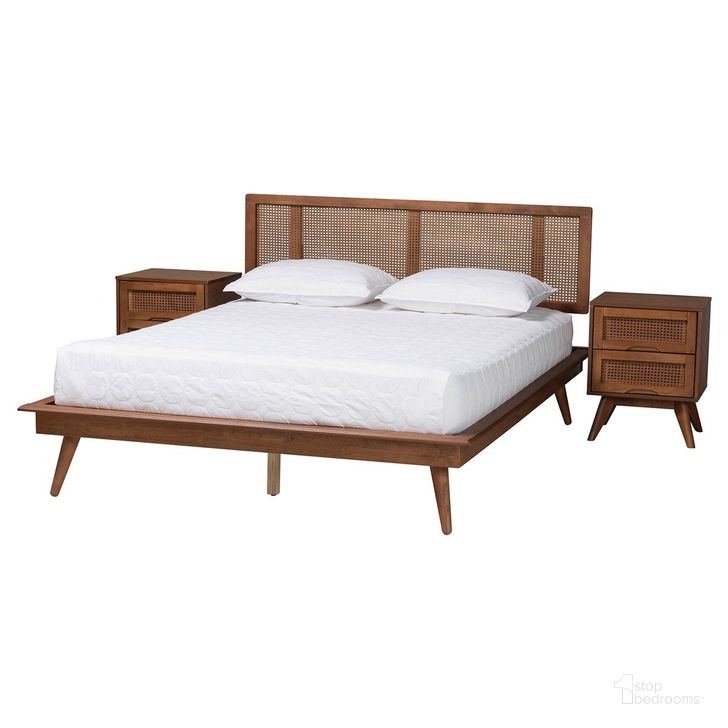 The appearance of Nura Wood and Rattan 3 Piece Full Bedroom Set In Walnut Brown designed by Baxton Studio in the transitional interior design. This walnut brown piece of furniture  was selected by 1StopBedrooms from Nura Collection to add a touch of cosiness and style into your home. Sku: Nura-Ash Walnut Rattan-Full 3PC Bedroom Set. Product Type: Bedroom Set. Material: Rubberwood. Image1