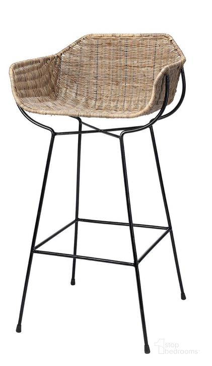 The appearance of Nusa Bar Stool designed by Jamie Young Company in the transitional interior design. This natural piece of furniture  was selected by 1StopBedrooms from Nusa Collection to add a touch of cosiness and style into your home. Sku: 20NUSA-BSNA. Material: Steel. Product Type: Barstool. Image1