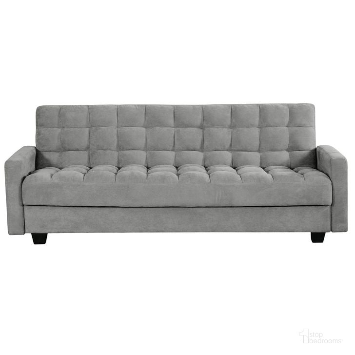 The appearance of NuSleep Penelope 85 Inch Sleeper Sofa with Storage In Grey designed by Primo International in the modern / contemporary interior design. This grey piece of furniture  was selected by 1StopBedrooms from NuSleep Collection to add a touch of cosiness and style into your home. Sku: 49192. Material: Wood. Product Type: Sleeper Sofa. Image1