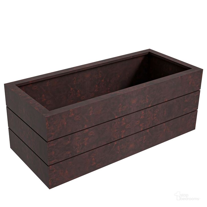 The appearance of Oasis 35.8 Inch Long Poly Stone Rectangle Planter In Brown designed by LeisureMod in the modern / contemporary interior design. This brown piece of furniture  was selected by 1StopBedrooms from Oasis Collection to add a touch of cosiness and style into your home. Sku: OP14BR. Material: Stone. Product Type: Planter. Image1