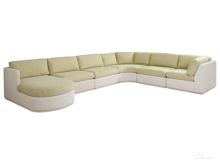 The appearance of Ocean Breeze Promenade Sectional 01-3460-50S-40 designed by Tommy Bahama in the coastal interior design. This  piece of furniture  was selected by 1StopBedrooms from Ocean Breeze Promenade Collection to add a touch of cosiness and style into your home. Sku: 01-3460-50S-40. Product Type: Outdoor Sectional. Image1