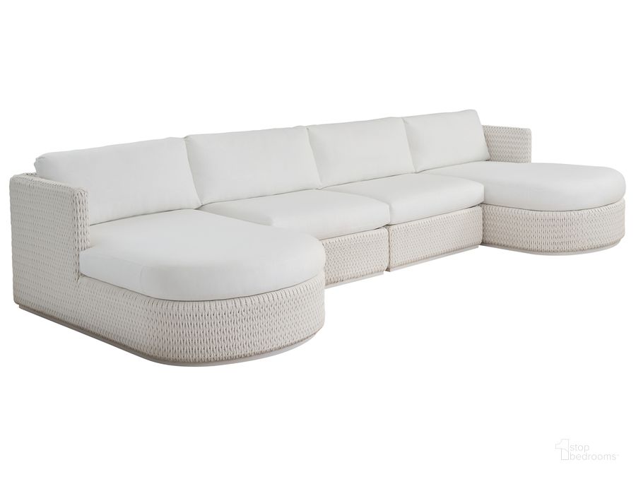 The appearance of Ocean Breeze Promenade Sectional 01-3460-50S-41 designed by Tommy Bahama in the coastal interior design. This  piece of furniture  was selected by 1StopBedrooms from Ocean Breeze Promenade Collection to add a touch of cosiness and style into your home. Sku: 01-3460-50S-41. Product Type: Outdoor Sectional. Image1