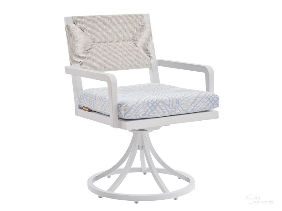 The appearance of Ocean Breeze Promenade Swivel Rocker Arm Chair designed by Tommy Bahama in the coastal interior design. This  piece of furniture  was selected by 1StopBedrooms from Ocean Breeze Promenade Collection to add a touch of cosiness and style into your home. Sku: 01-3460-13SR-40. Product Type: Outdoor Dining Chair. Image1